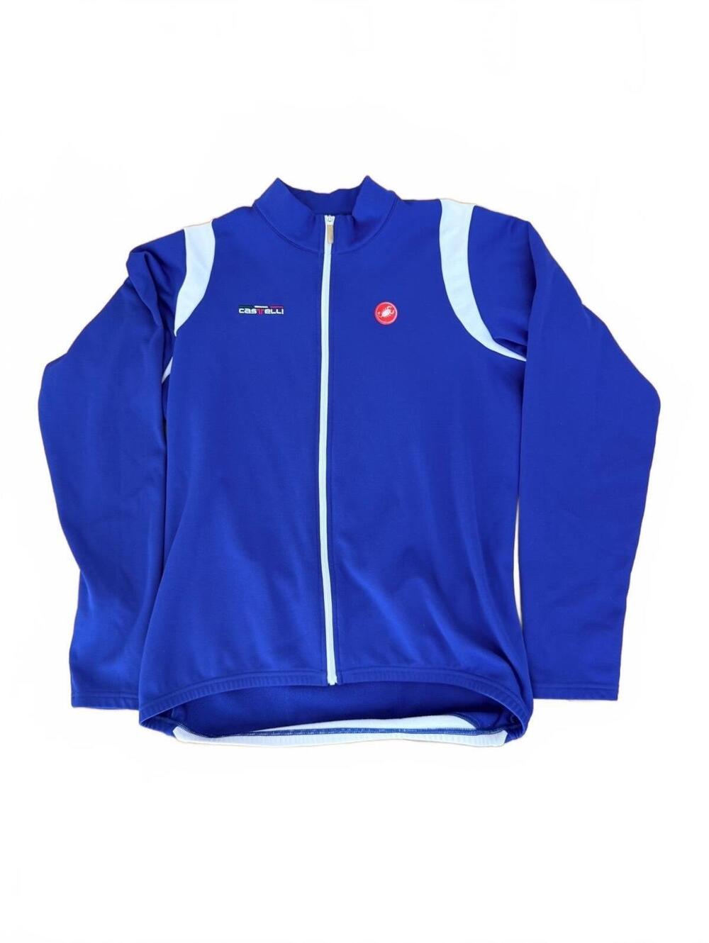 Castelli Gorpcore Blokecore Thermal Cycling Jersey Blue Fleece Full Zip Mens XL